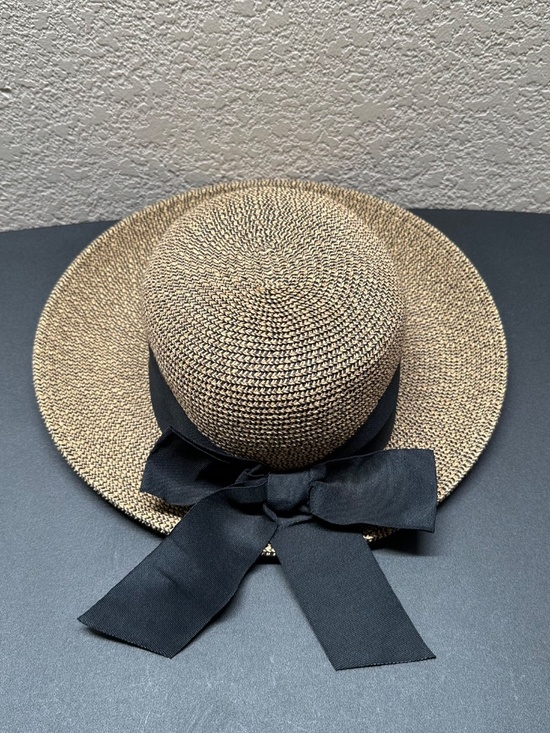 SCALA Straw Boater Sun Hat Vintage Coquette French Girl Beach Hat OS main image 4